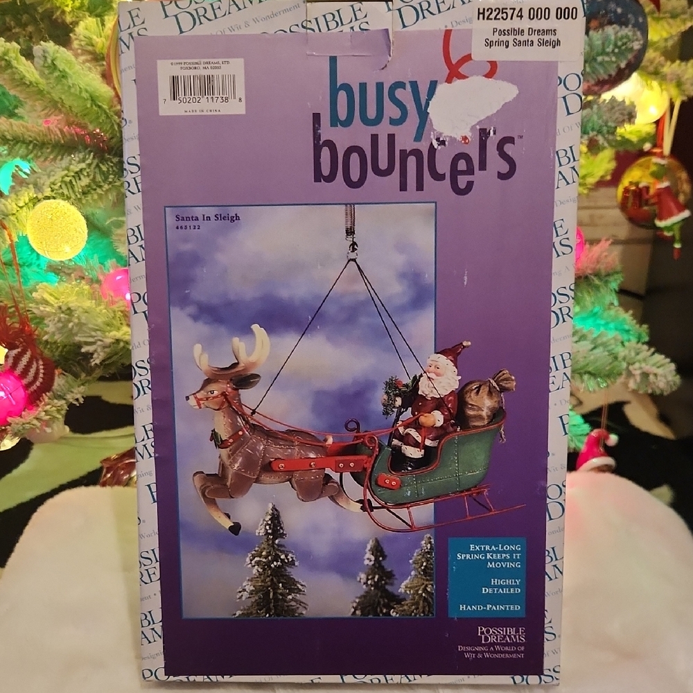 VINTAGE, POSSIBLE DREAMS, 1999, BUSY BOUNCER , SPRING SANTA AND REINDEER